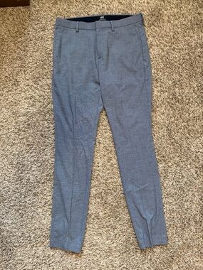 h&m blue dress pants Slate Blue Stretch Fresco Custom Dress Pants